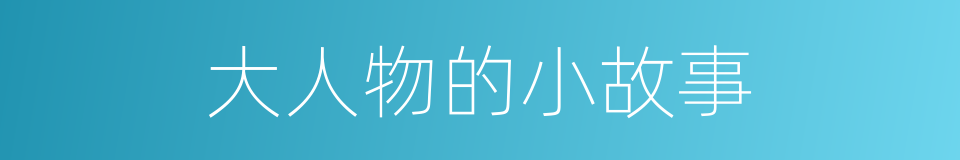 大人物的小故事的同义词