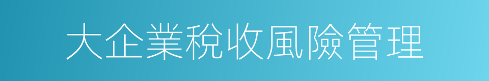 大企業稅收風險管理的同義詞