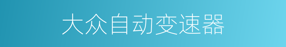 大众自动变速器的同义词