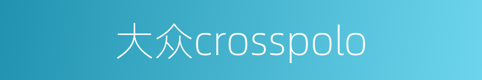 大众crosspolo的同义词