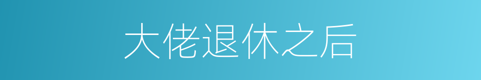 大佬退休之后的同义词
