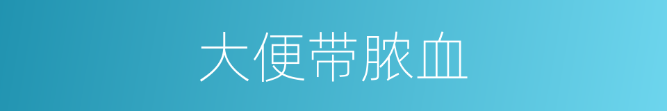 大便带脓血的同义词