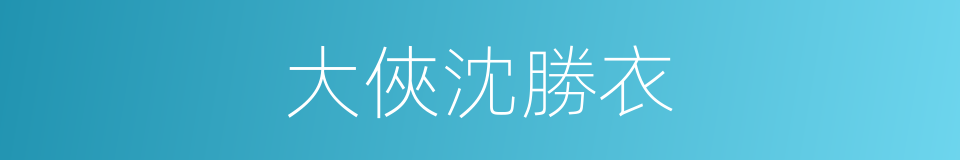 大俠沈勝衣的同義詞