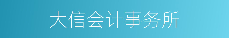 大信会计事务所的同义词