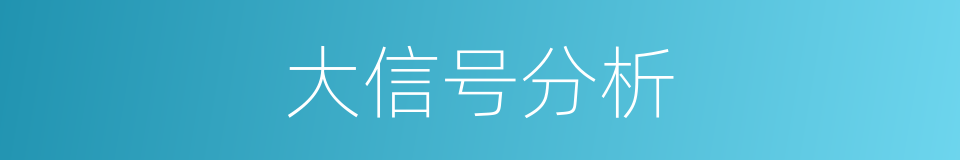 大信号分析的同义词