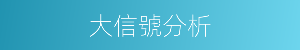 大信號分析的同義詞