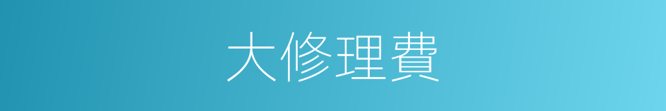 大修理費的同義詞
