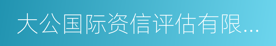 大公国际资信评估有限公司的同义词