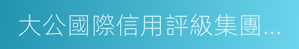 大公國際信用評級集團有限公司的同義詞