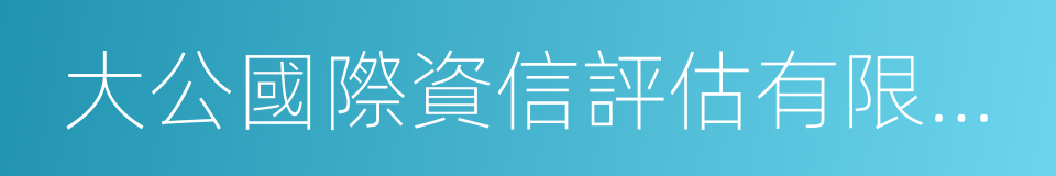大公國際資信評估有限公司的同義詞