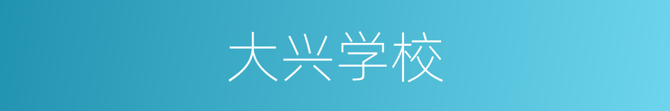 大兴学校的意思