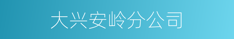 大兴安岭分公司的同义词