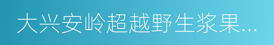 大兴安岭超越野生浆果开发有限责任公司的同义词