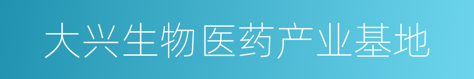 大兴生物医药产业基地的同义词