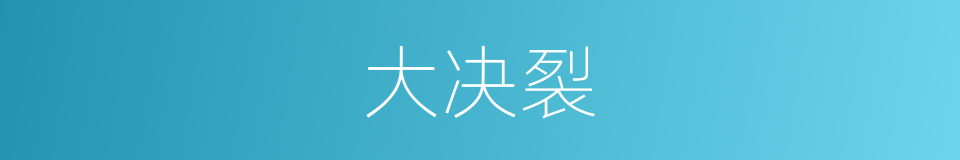 大决裂的同义词