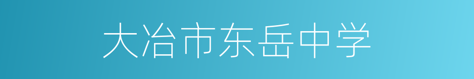 大冶市东岳中学的同义词