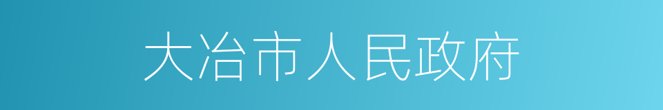 大冶市人民政府的同义词