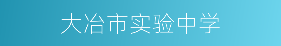 大冶市实验中学的同义词