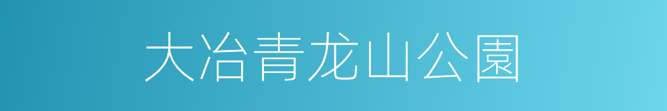 大冶青龙山公園的同義詞