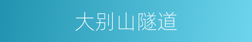 大别山隧道的同义词