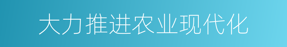 大力推进农业现代化的同义词