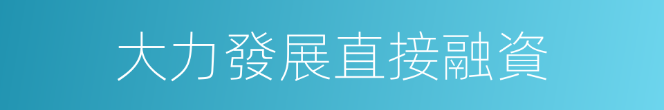 大力發展直接融資的同義詞