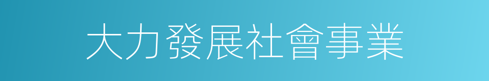 大力發展社會事業的同義詞