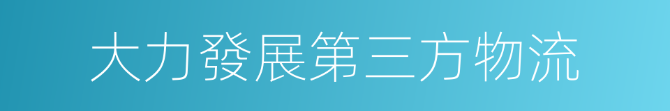 大力發展第三方物流的同義詞