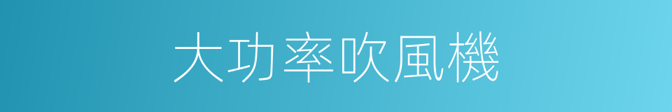 大功率吹風機的同義詞