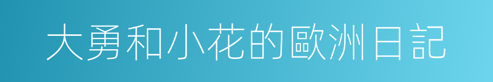 大勇和小花的歐洲日記的同義詞