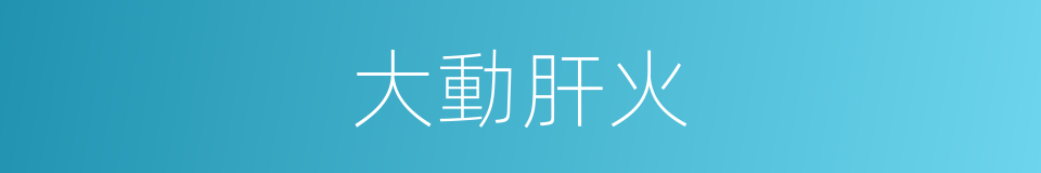 大動肝火的意思