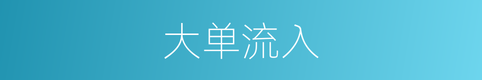 大单流入的同义词