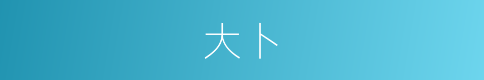大卜的意思