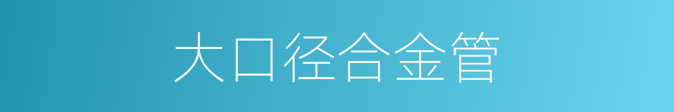 大口径合金管的同义词