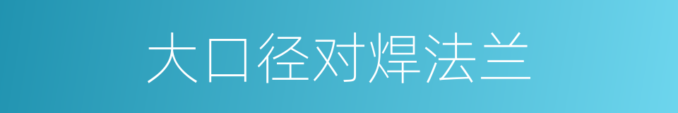 大口径对焊法兰的同义词