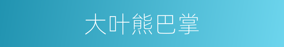 大叶熊巴掌的同义词