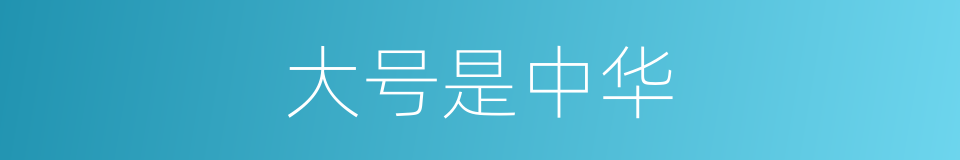 大号是中华的同义词