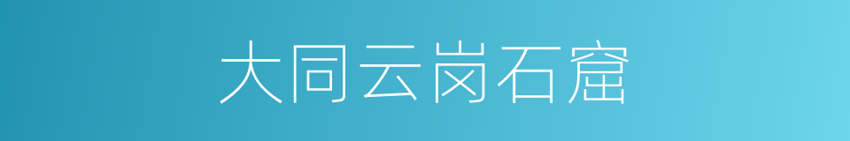大同云岗石窟的同义词