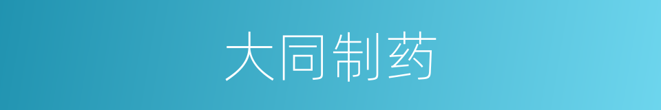大同制药的同义词