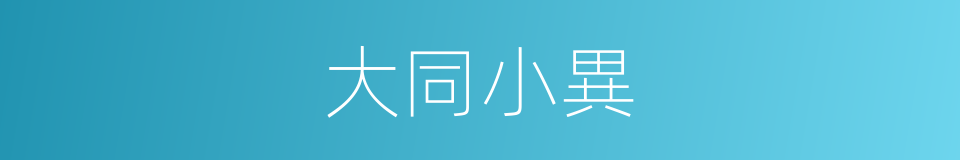 大同小異的意思