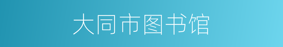 大同市图书馆的同义词
