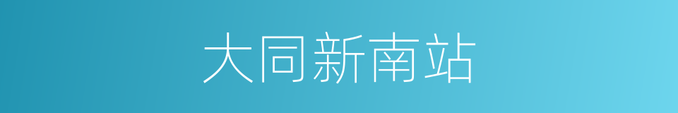 大同新南站的同义词