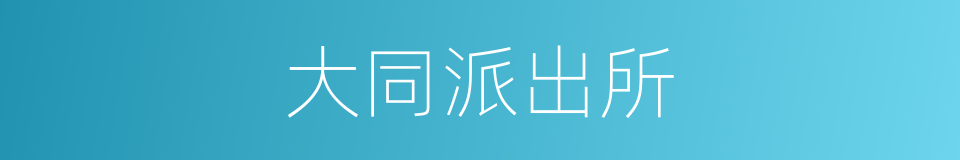 大同派出所的同义词