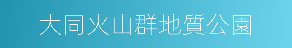 大同火山群地質公園的同義詞