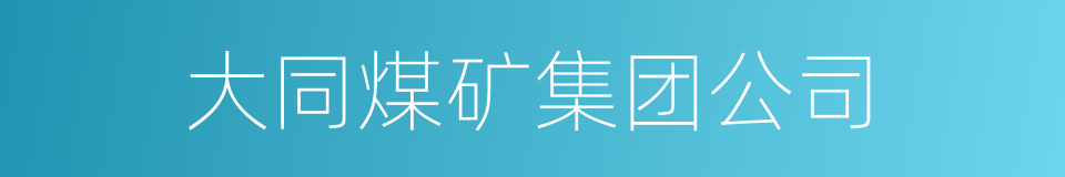 大同煤矿集团公司的同义词