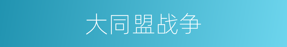 大同盟战争的同义词