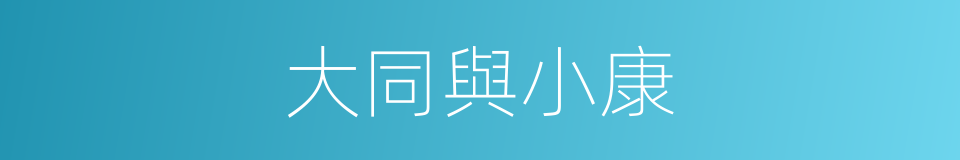 大同與小康的同義詞
