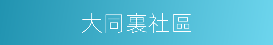 大同裏社區的同義詞