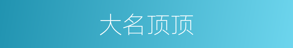 大名顶顶的同义词