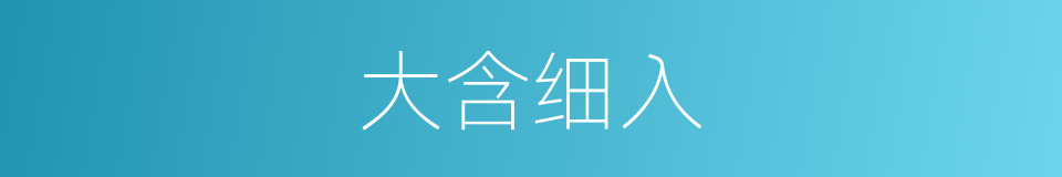 大含细入的意思